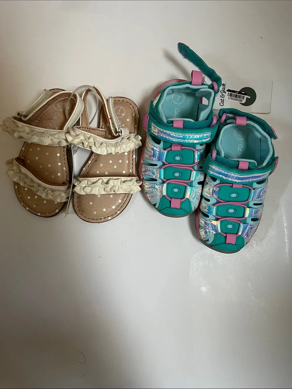 Kids Teal and Pink Active Sandals
